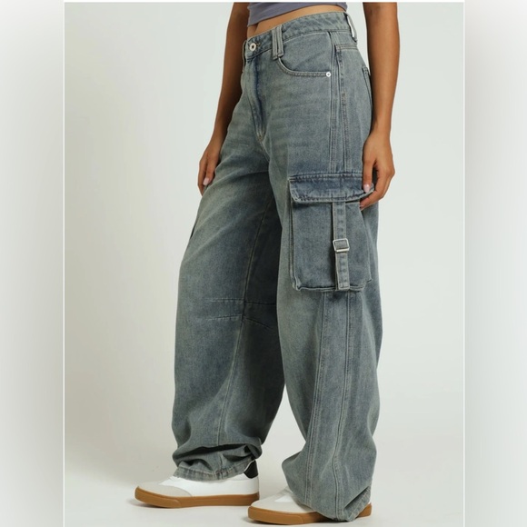 S.O.N.G. Denim - Blue Flare Wide Leg Jeans with Vintage Look
